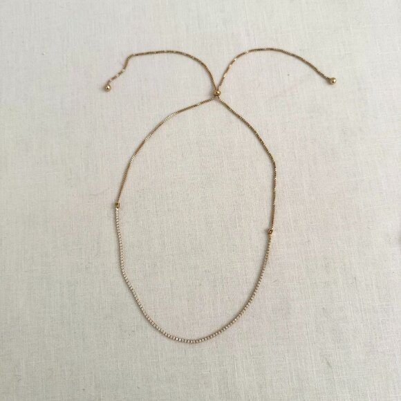 Ettika Adjustable Box Chain Choker Necklace Gold Tone 18k Plated Brass - Picture 3 of 7